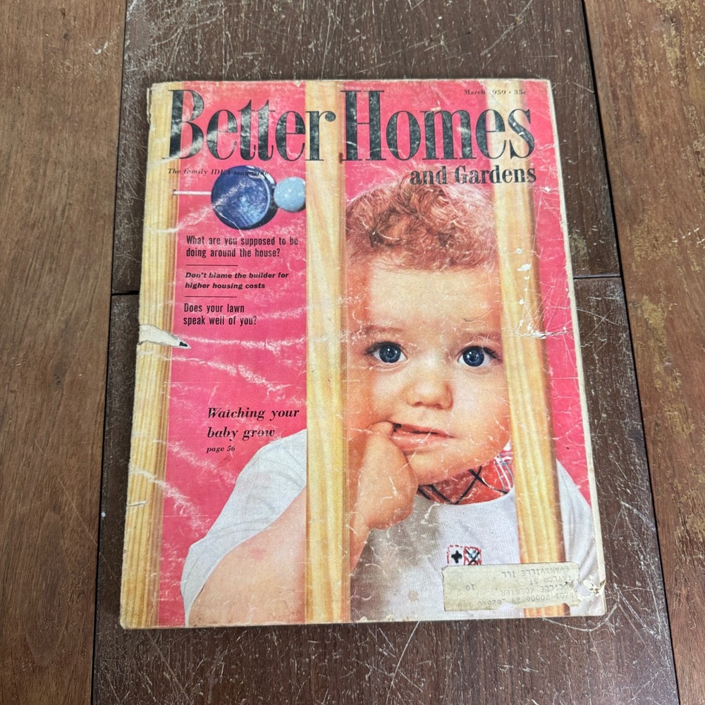 Better Homes and Gardens March 1959 Vintage Magazine Baby Cover Decor